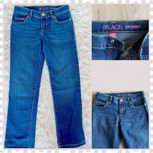 Place Girls Skinny Blue Jeans 6X/7 Zip & Snap